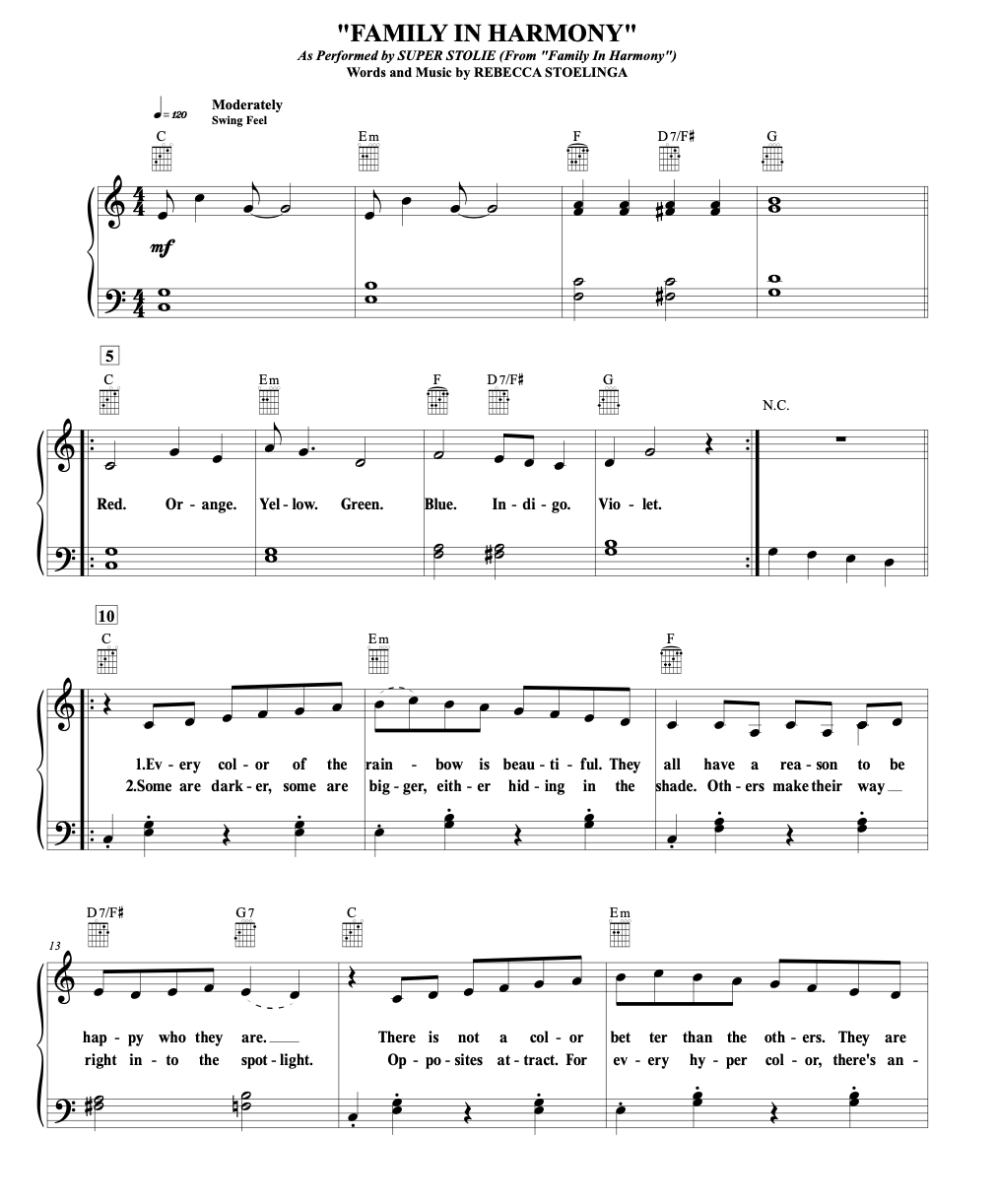 "Family in Harmony" (Piano/Vocal/Guitar Sheet Music)