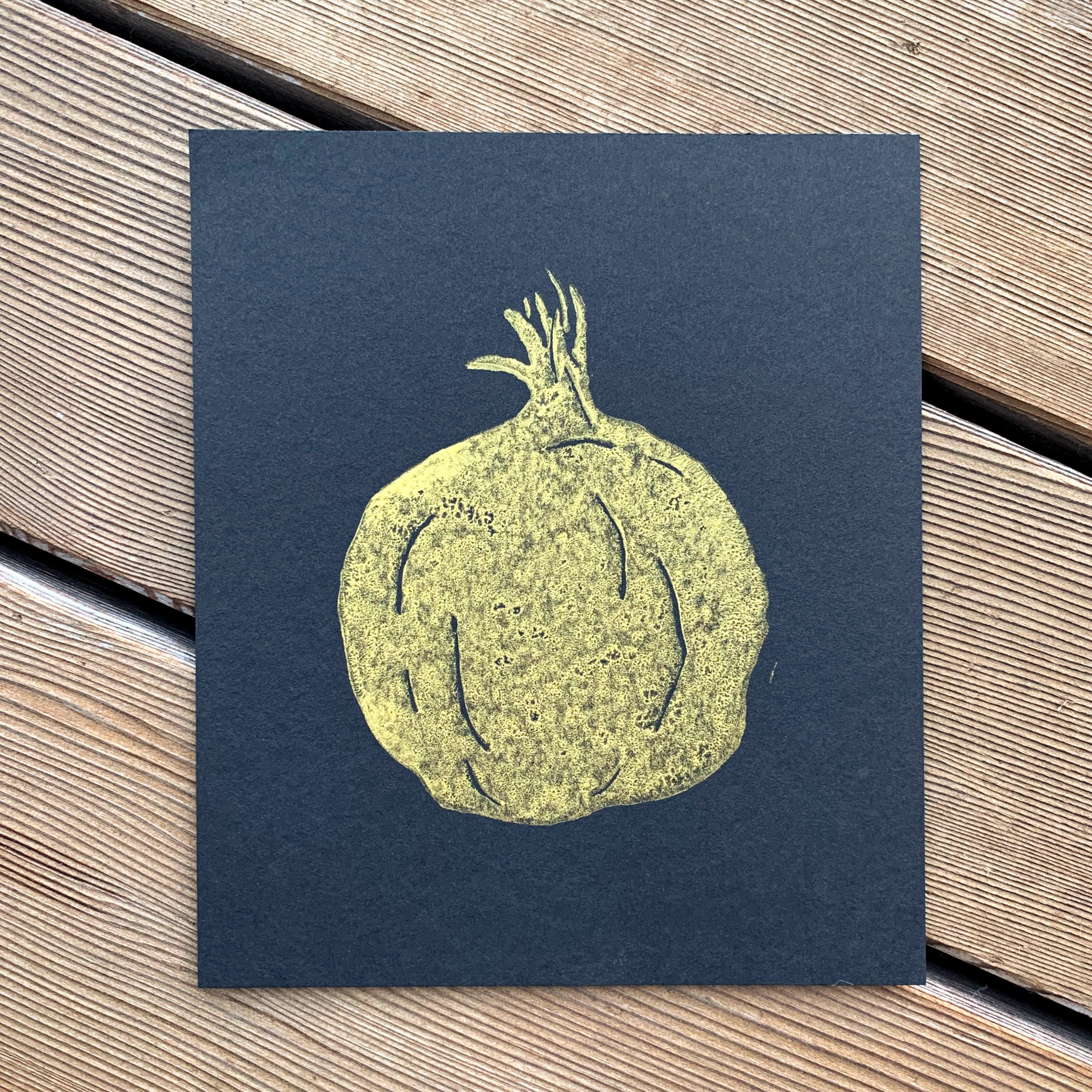 Pomegranate, original lino print