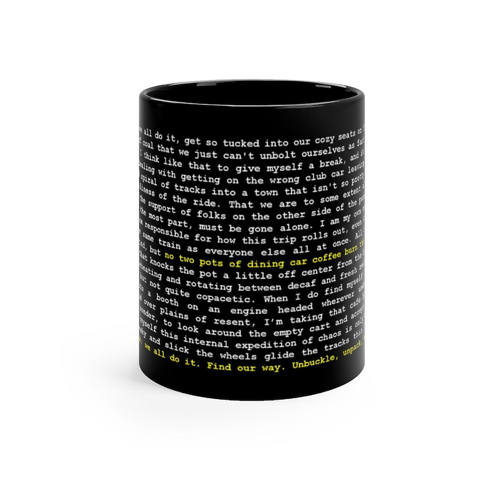 Thumbnail: Issue 1, Mug 1 - "well-oiled rail wheelset" by Nicole Jean Turner