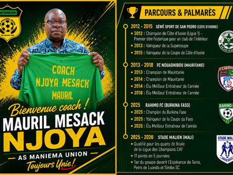 RDC-Footbal : Le camerounais Mauril Mesack Njoya est le nouveau coach de Maniema Union