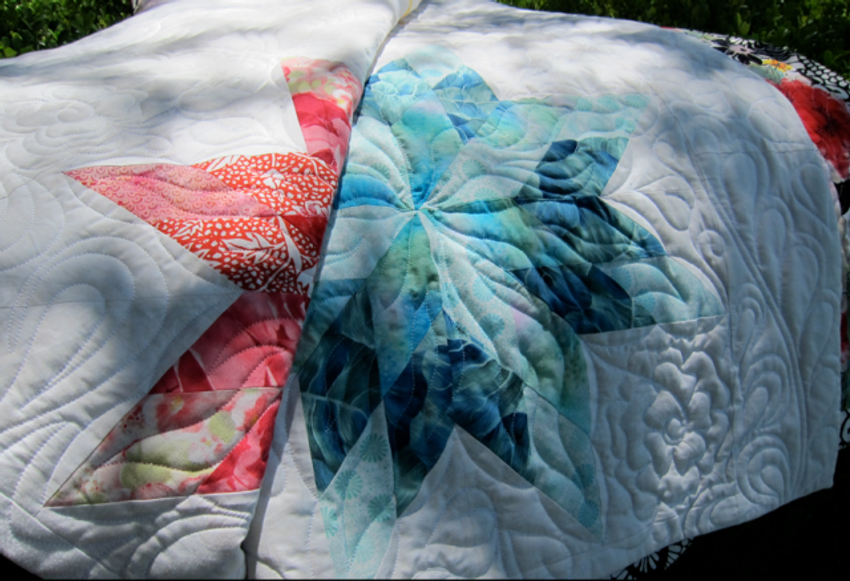 Quilt-J: Detail of Quilting--Wedding Quilt
