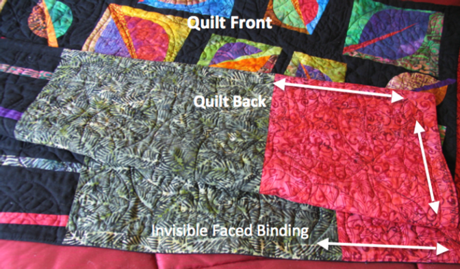 Invisible faced binding on Kim Butterworth's quilt.