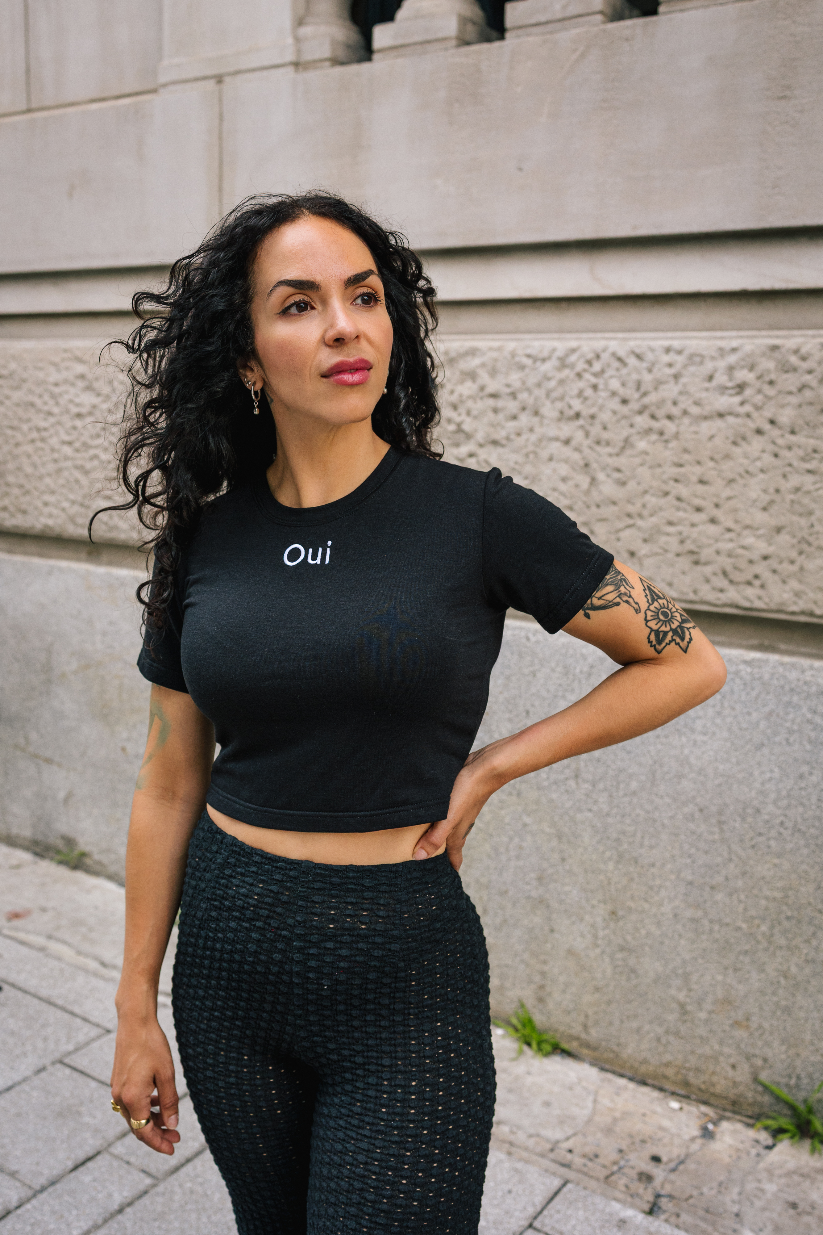 T-shirt Oui noir