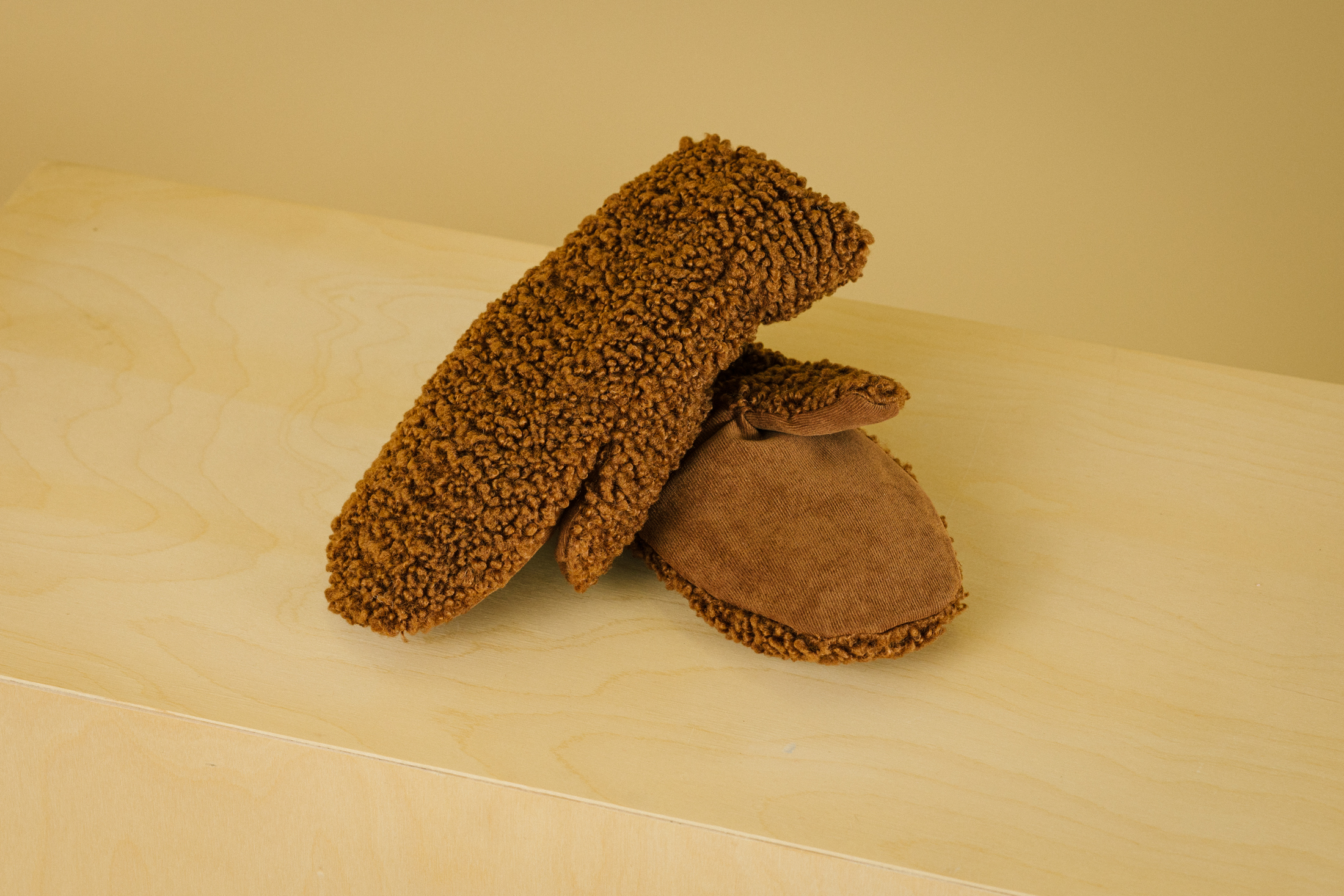 Mitaines sherpa caramel