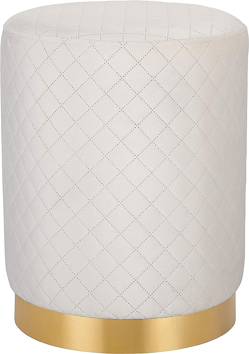 Ivory Velvet Ottoman