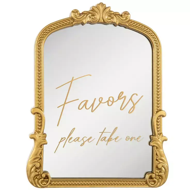Gold "Favors" Sign