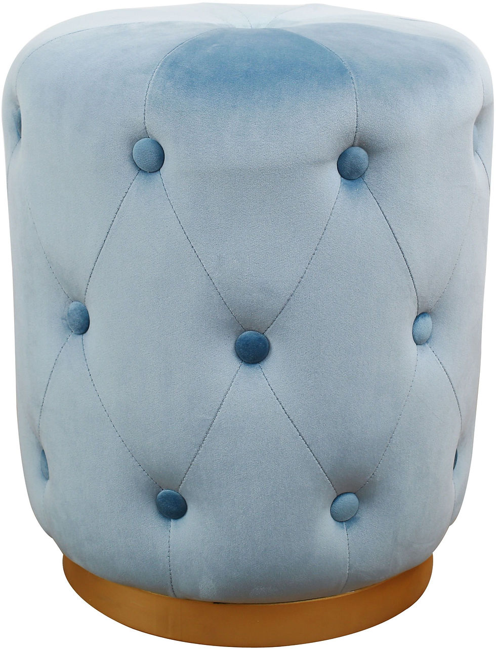 Skylar Blue Velvet Ottoman