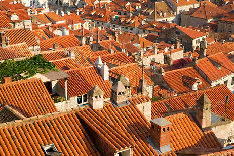 top view many shingle asphalt roofs of residential area in madison wi