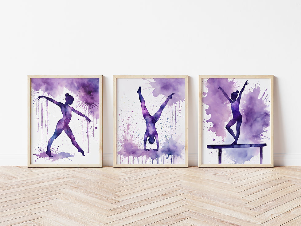Thumbnail: Tween/Teen Girl's Gymnastics Bedroom Print Set
