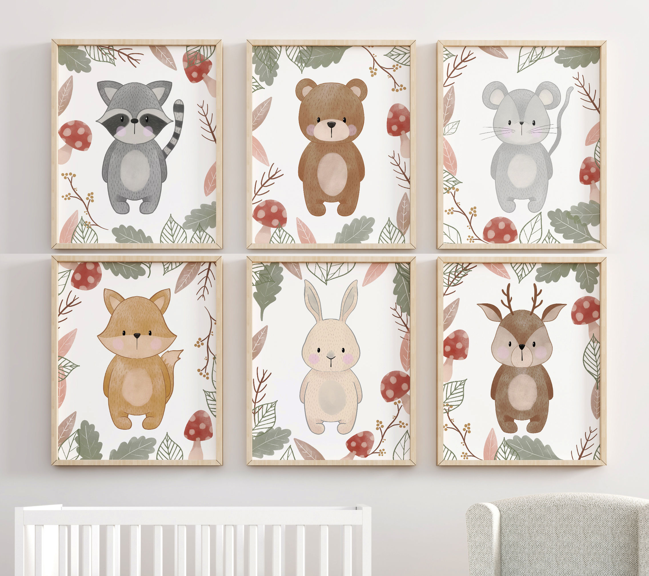 Baby Woodland Nursery Print Set