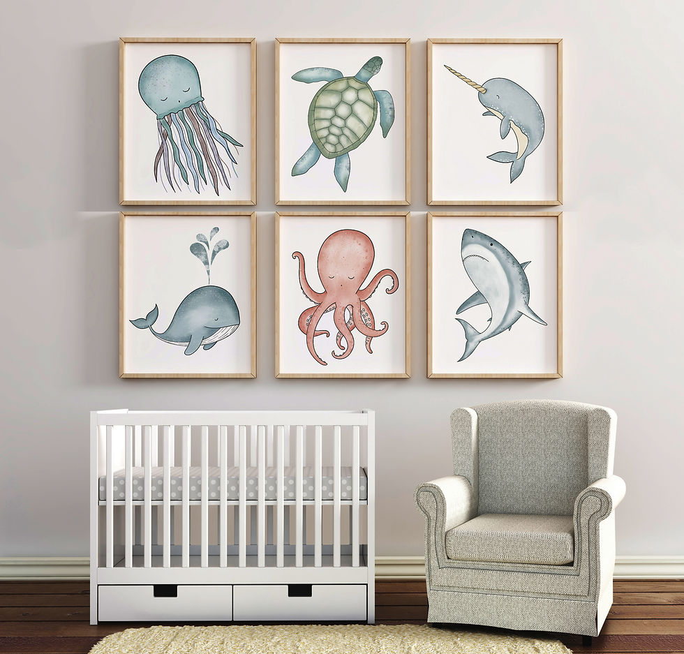 Thumbnail: Underwater Nursery Set Of 6 Prints