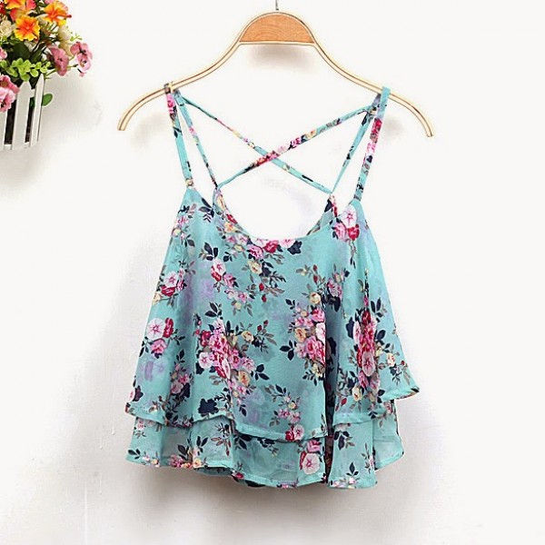 Thumbnail: Crop Top de Tirantes para Mujeres con Estampado