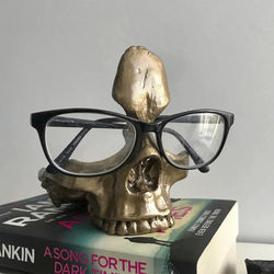 Human Skull Eyeglass Holder