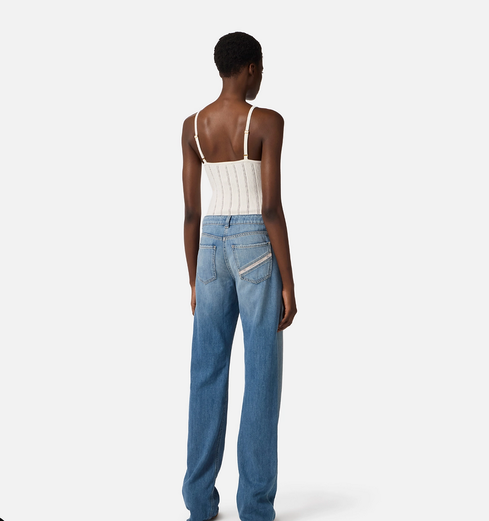 Miniatura: Jeans a palazzo con dettaglio logo