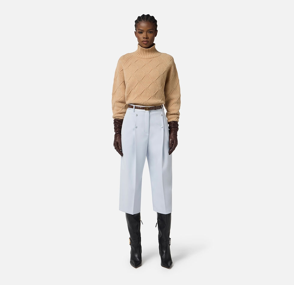 Pullover in maglia con losanghe jacquard