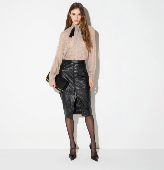 Miniatura: Blusa in creponne con stampa micro-pois