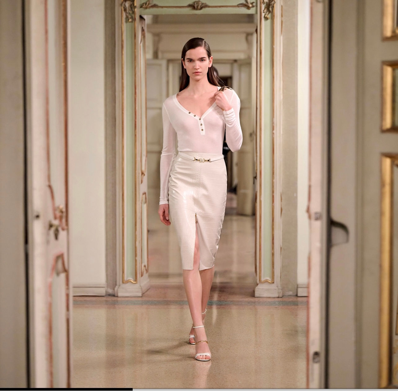 Gonna con texture stampa cocco