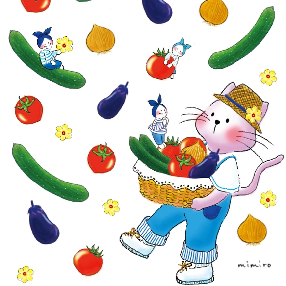 長封筒 necocoさんの夏野菜の収穫〜6枚入り〜