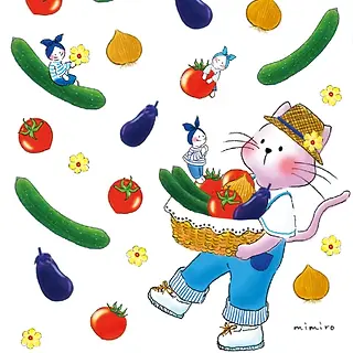 長封筒 necocoさんの夏野菜の収穫〜6枚入り〜