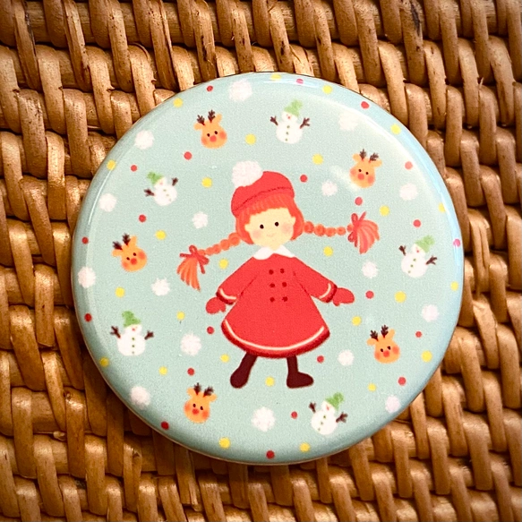 クリスマス⭐︎缶バッチ ドールちゃん　ミントグリーン