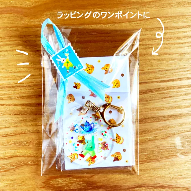 mimiroほっこり切手風シール③うさぎの花仕事　ラッピングのワンポイントに