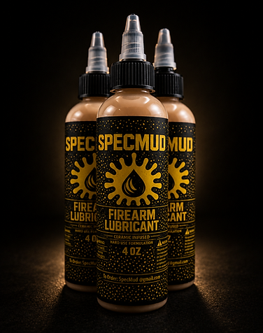 SpecMud firearm lubricant for cleaner operation and easier firearm maintenance