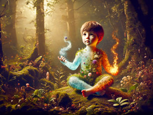 Little humans are made of fire, water, earth and air