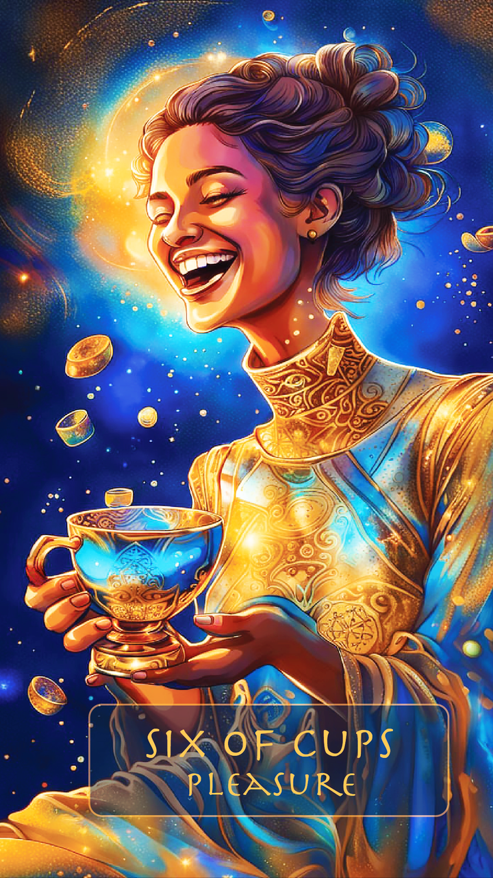 Awake The Tarot Deck Card - Minor Arcana - Six Of Cups - Pleasure