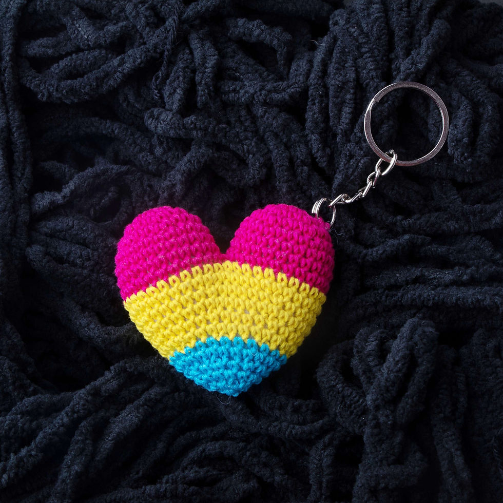 Thumbnail: pansexual flag heart keychain