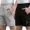 थंबनेल: Karwa Pack of 2 Solid Men Black, Grey Sports Shorts