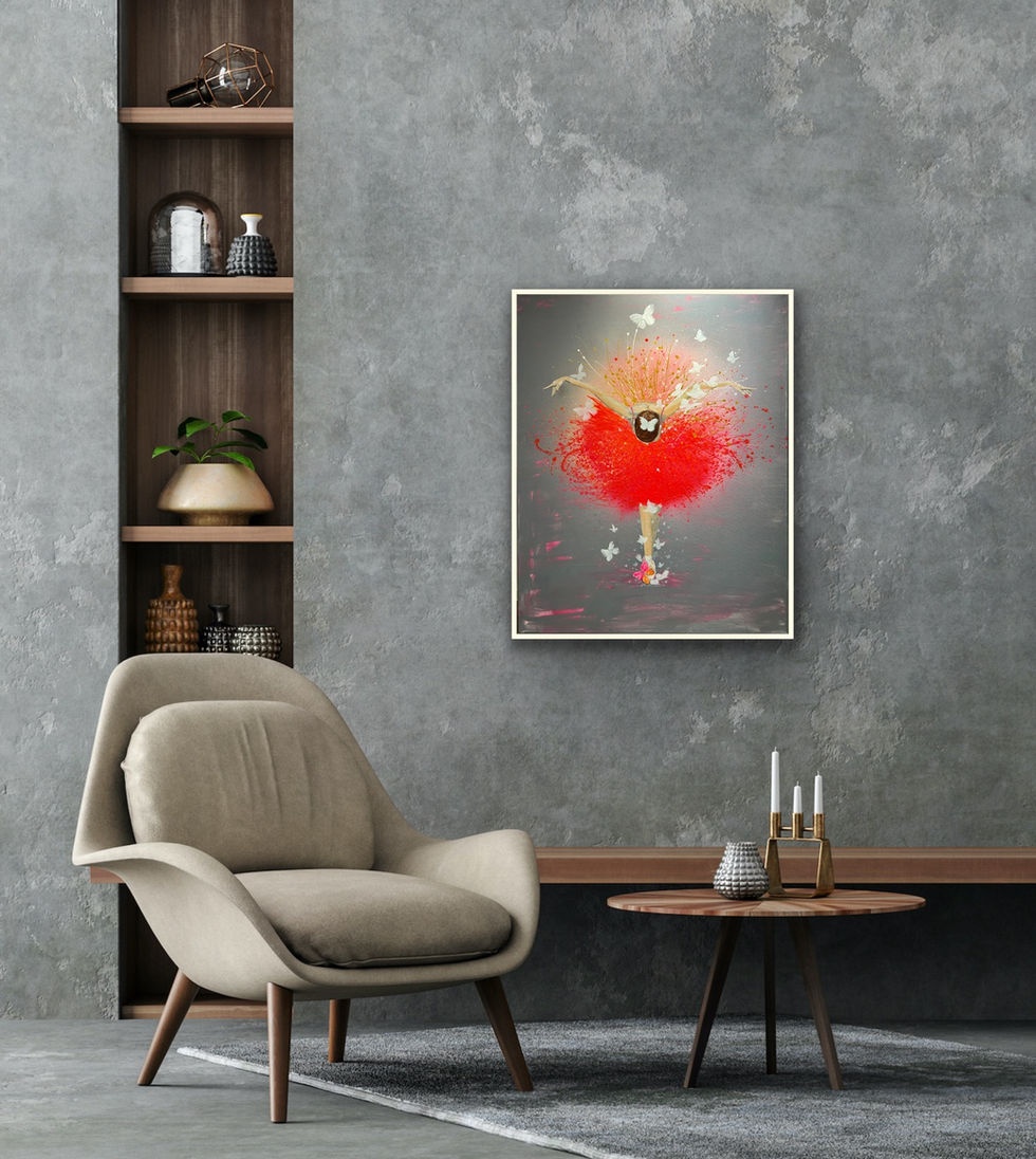 Kunst, Kunstverkauf, Galerie, Tanzen, Farbenfroh