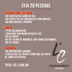 Ceia 20 pessoas L'atelie