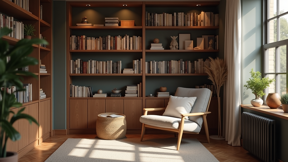 Eye-level view of a bookshelf filled with colorful books