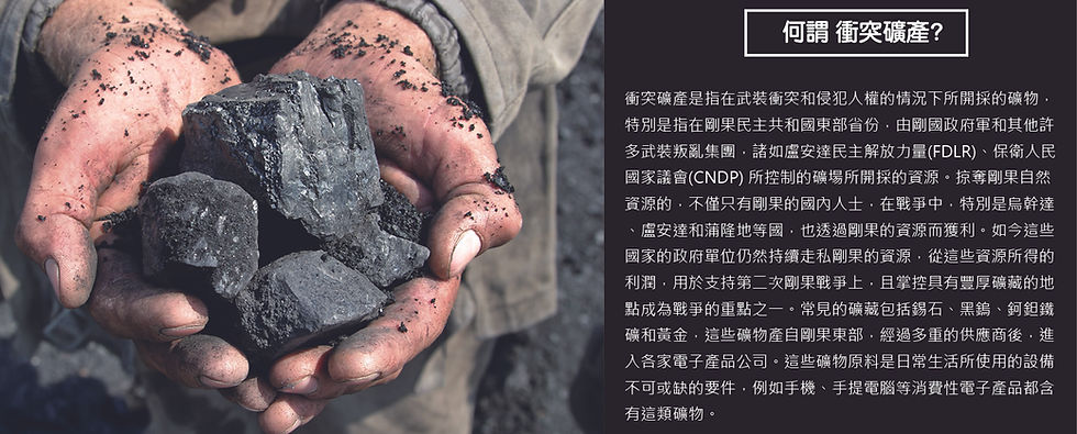 衝突礦產是指在武裝衝突和侵犯人權的情況下所開採的礦物，特別是指在剛果民主共和國東部省份，由剛國政府軍和其他許多武裝叛亂集團，諸如盧安達民主解放力量(FDLR)、保衛人民國家議會(CNDP) 所控制的礦場所開採的資源。