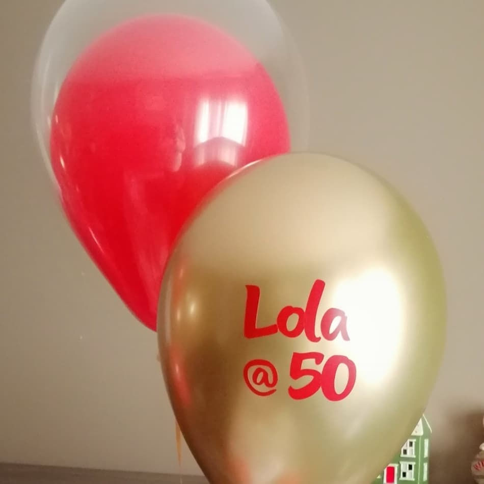 Thumbnail: Grand 50th balloon - red & gold