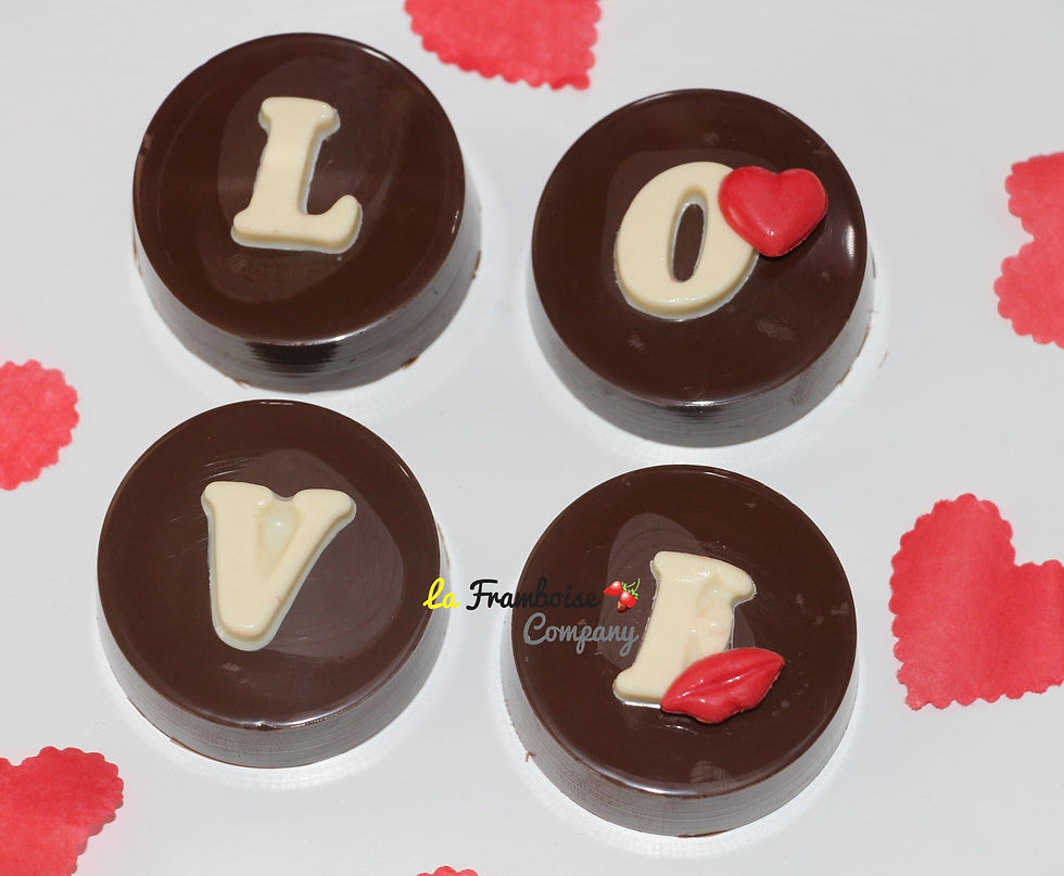 Thumbnail: Love monogram chocolate dipped cookies