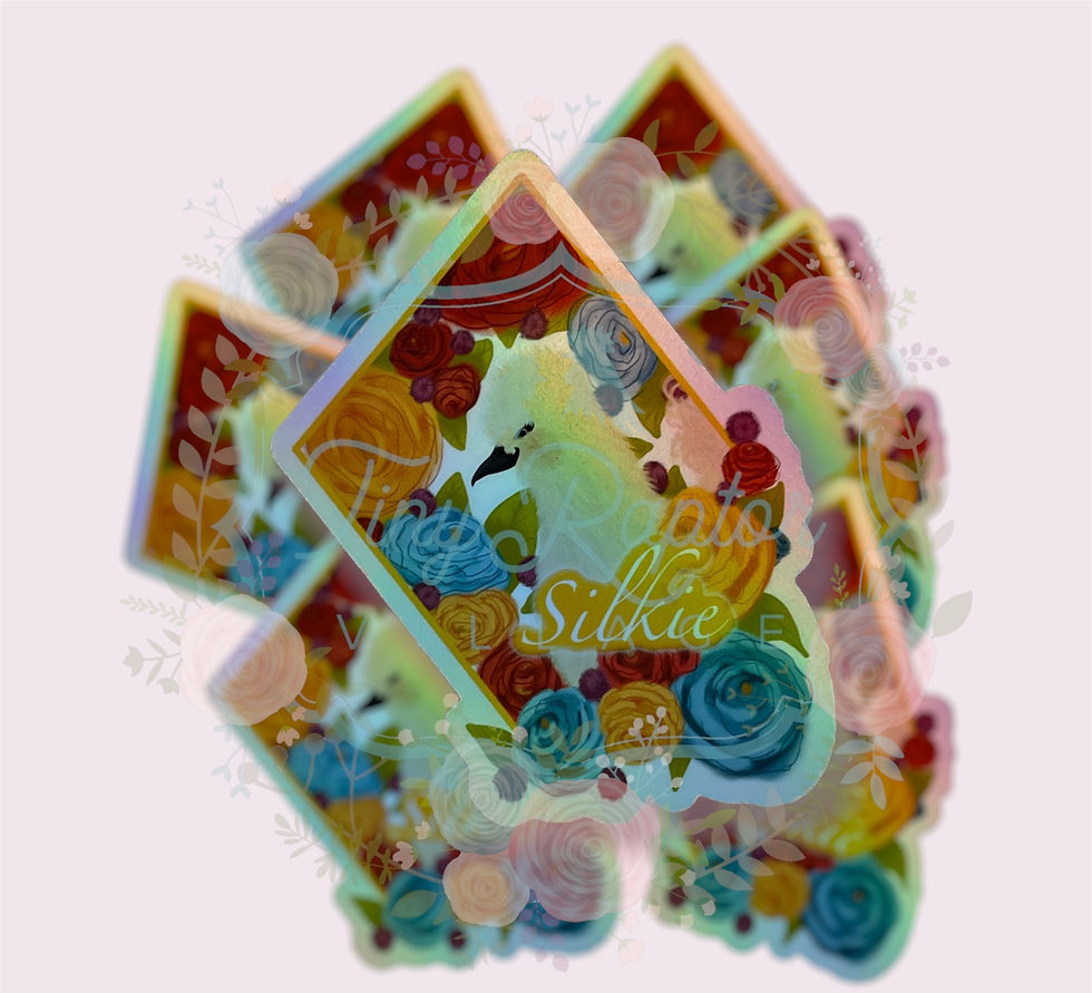 White "Silkie" Holographic Sticker