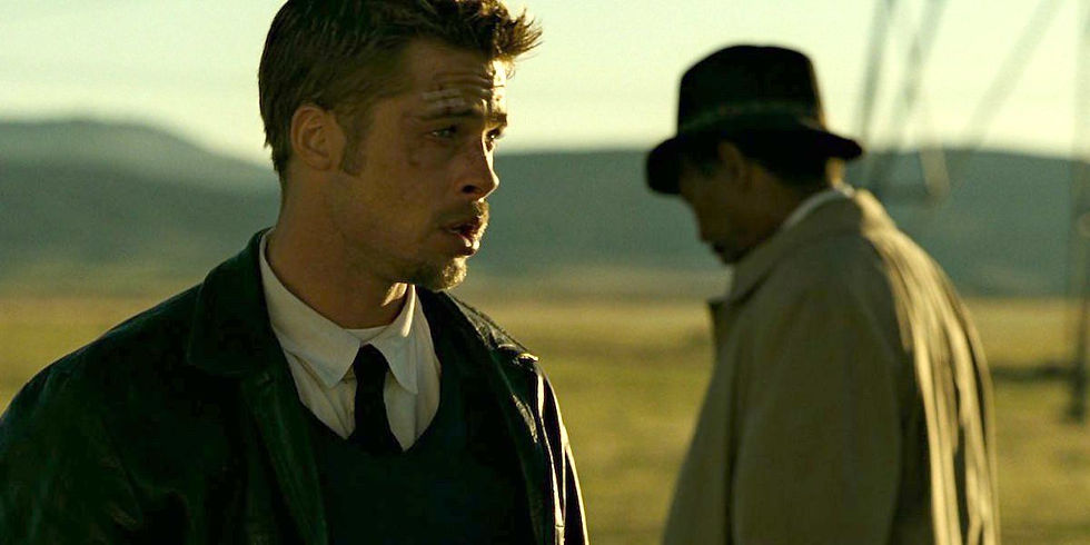 The final scene of the movie seven with brad pitt and morgan freeman
