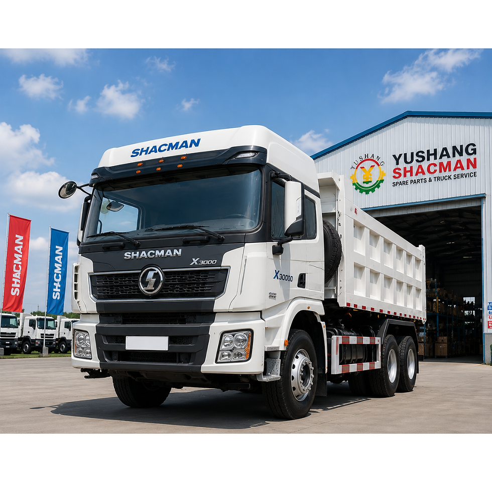 Shacman truck at Yushang spare parts and truck service center