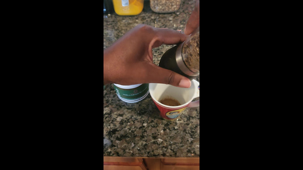 Thumbnail: Video that shows how to make the Golden Mushroom Milk recipe with FemFuel Wellness Blend for stress relief and balance