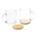 Set de 2 Tazas de Vidrio con Tapa de Bambú