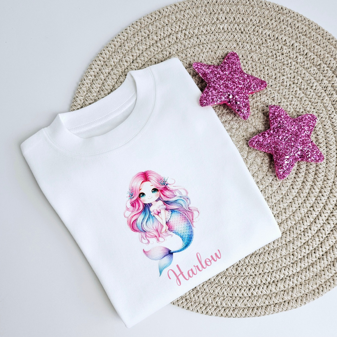 Personalised mermaid tee