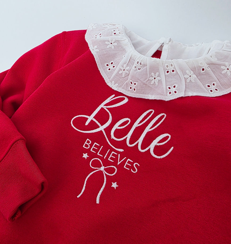 Thumbnail: Personalised Believes bow Sweater & top set