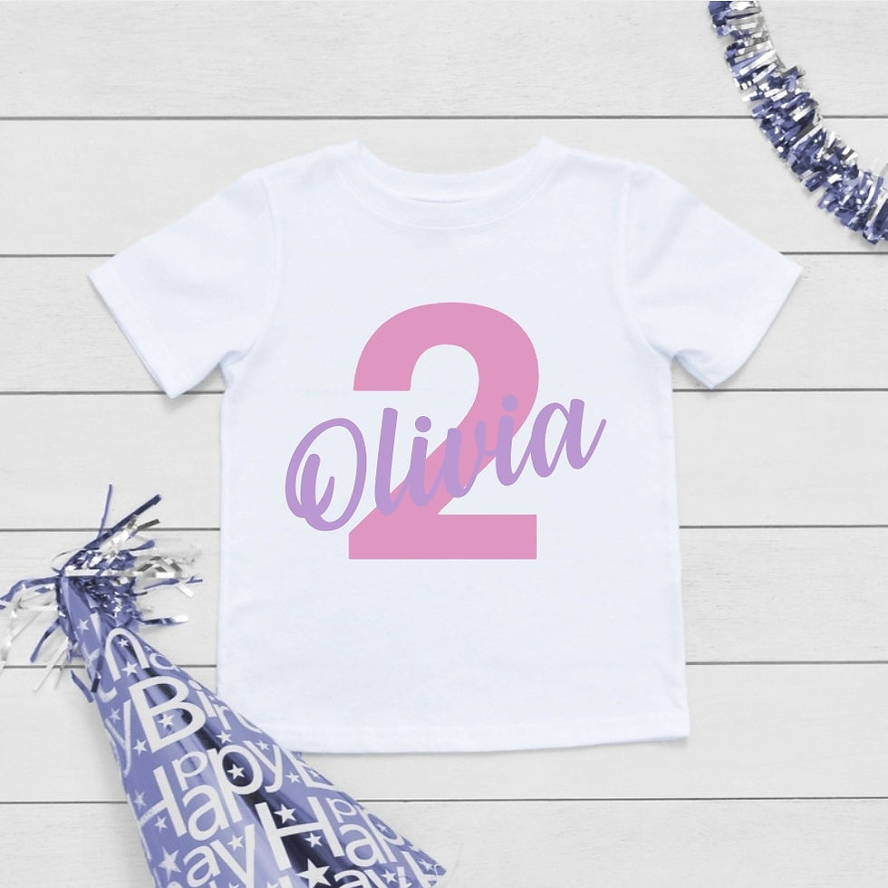 Thumbnail: Personalised birthday number tee