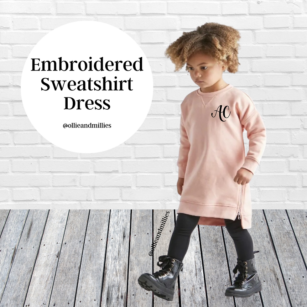 Thumbnail: Embroidered personalised jumper dress