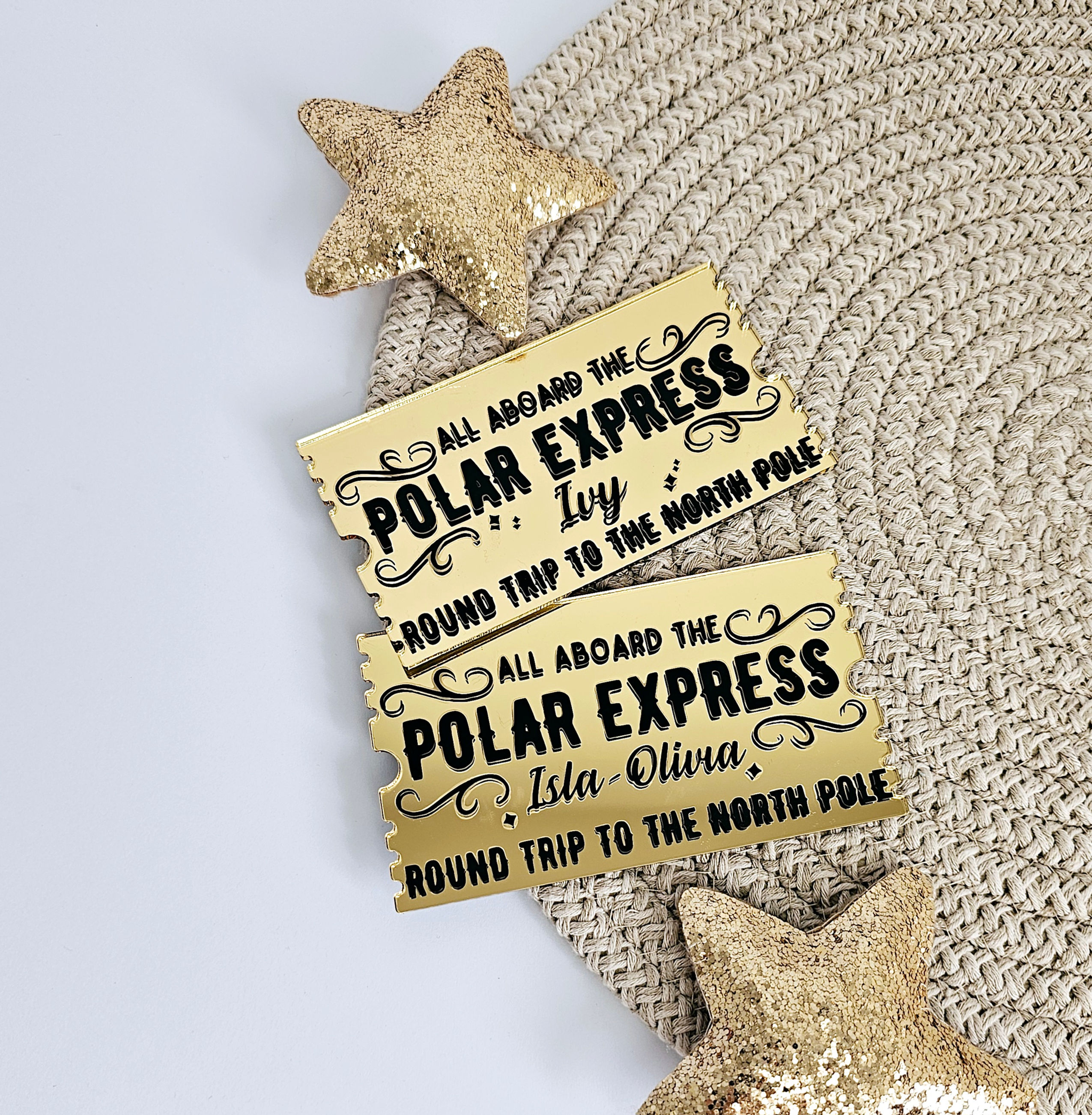 Personalised Polar Express acrylic ticket