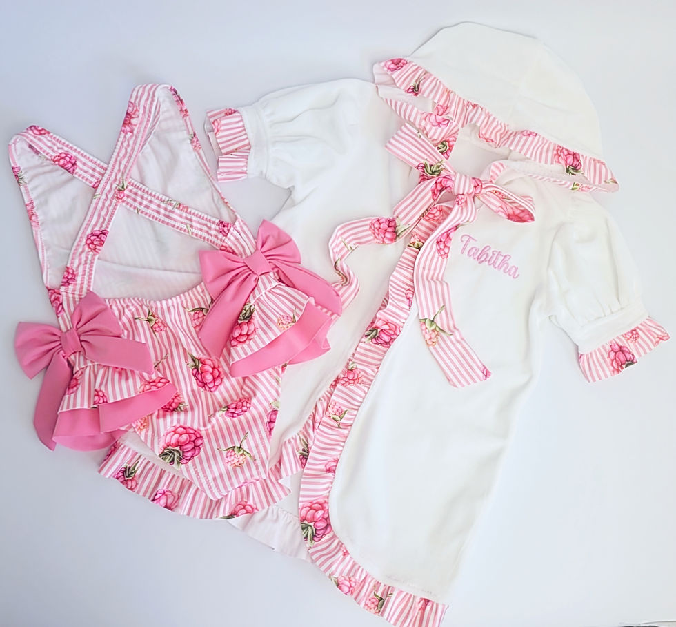 Thumbnail: Raspberry print towelling robe