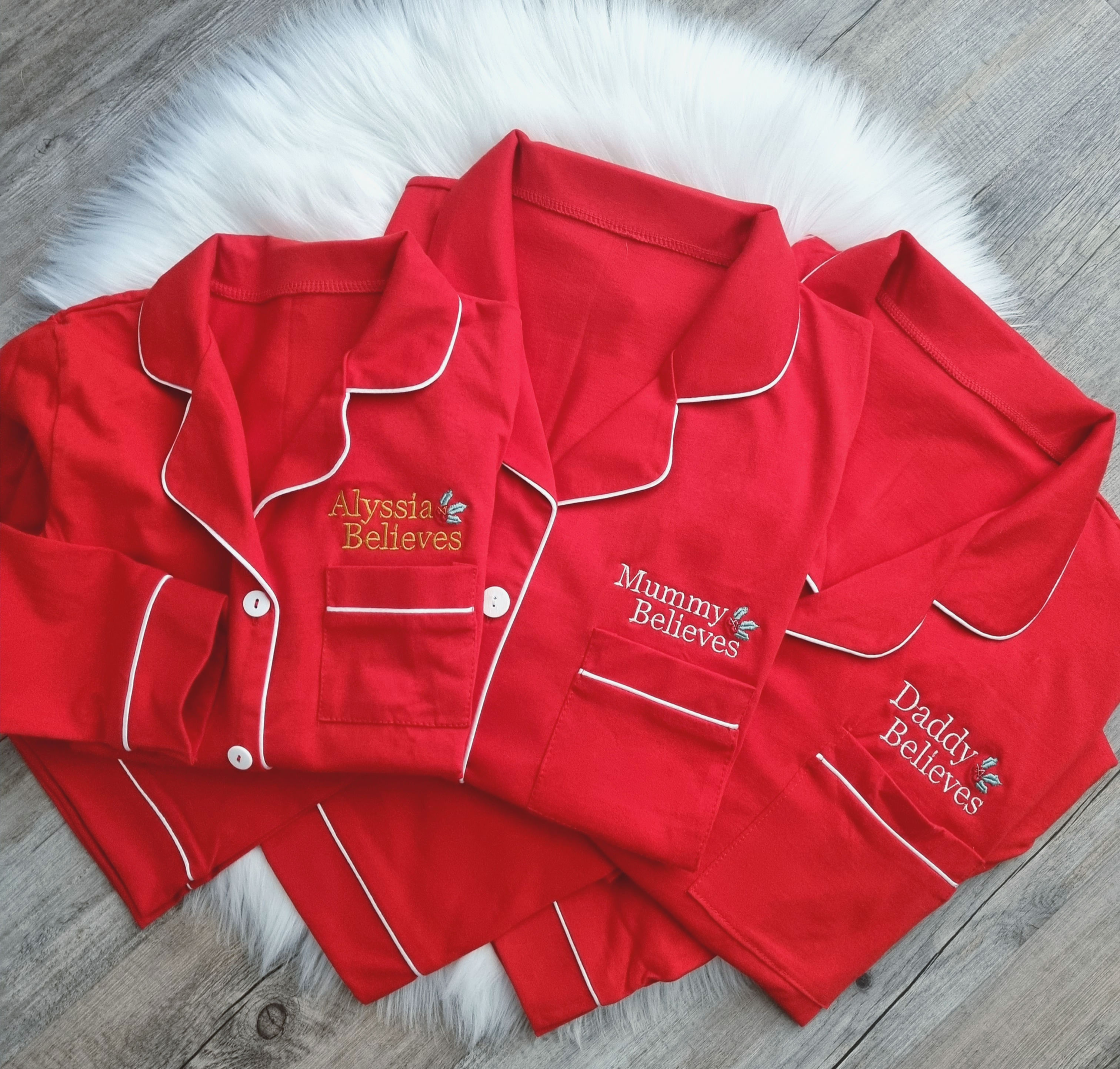 Embroidered Family Christmas PJ's