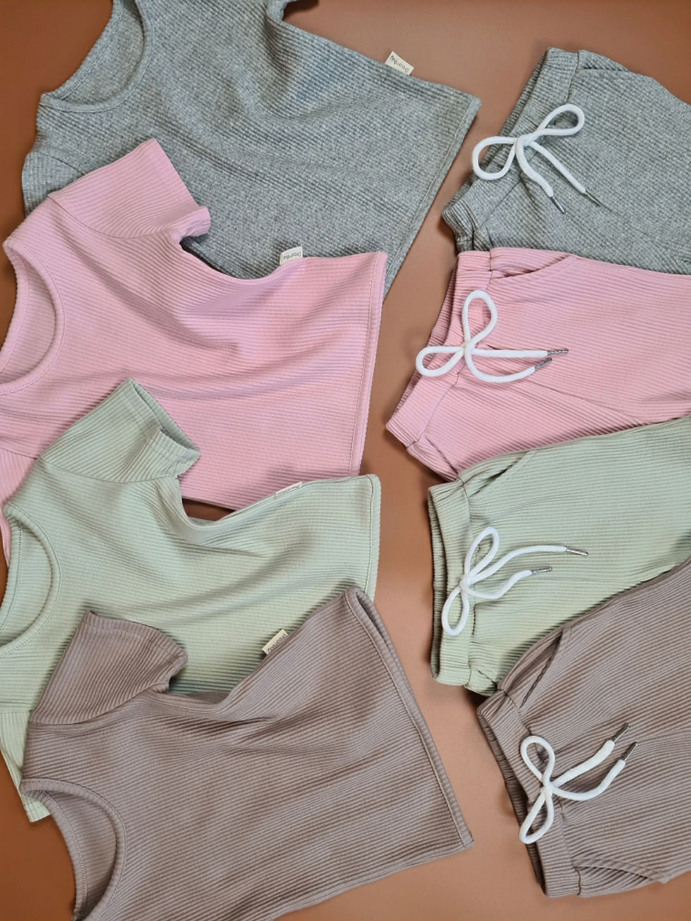 Thumbnail: Personalised Embroidered ribbed summer set