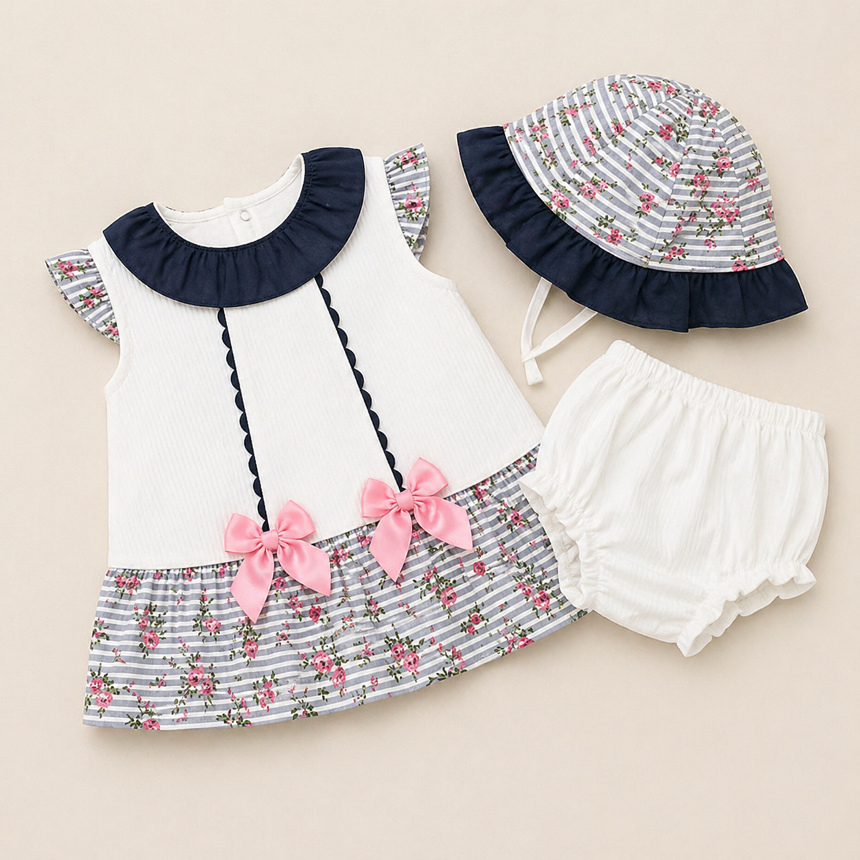 Navy floral 3 piece set